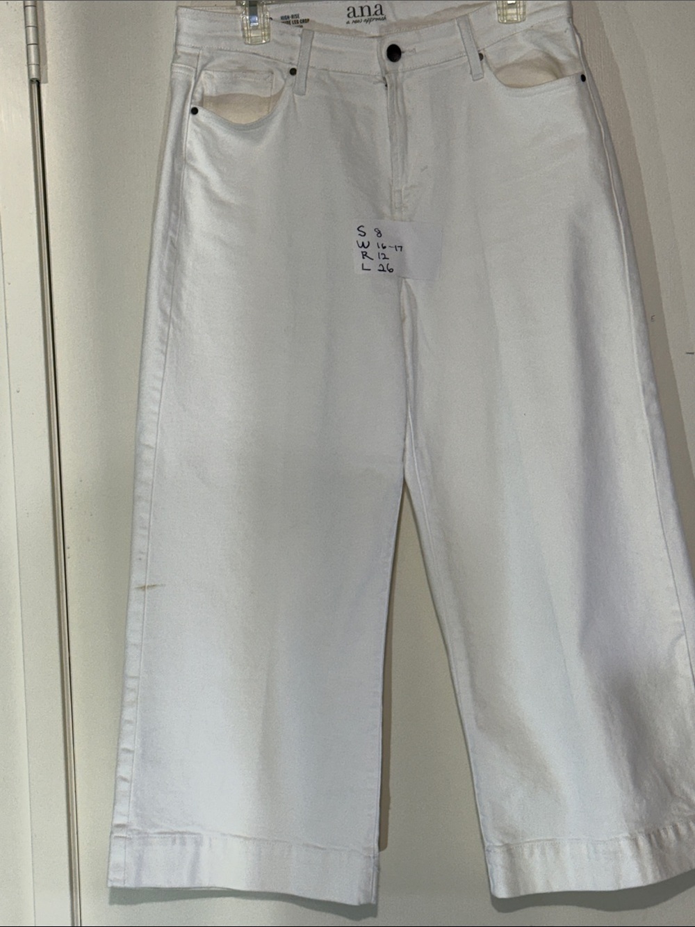 a.n.a White High-Rise Wide Leg Crop Jeans
